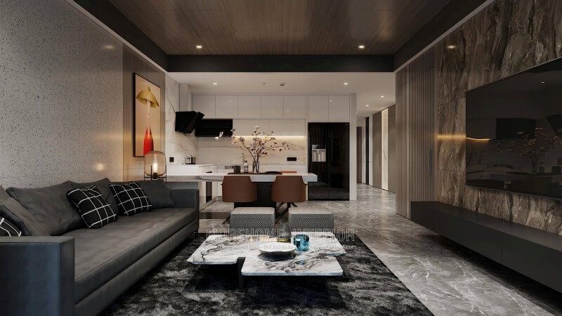 Tạo điểm nhấn cho phòng khách căn hộ ấn tượng với bộ sofa chữ i