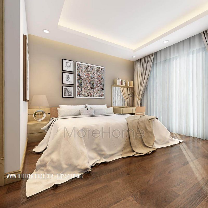 Trang trí phòng ngủ với bộ tranh cổ điển giúp bức tường không bị rống rỗng