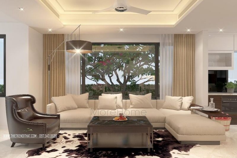 Mẫu sofa đơn khung gỗ tự nhiên bọc da cao cấp cho không gian phòng khách nhà phố chung cư, biệt thự